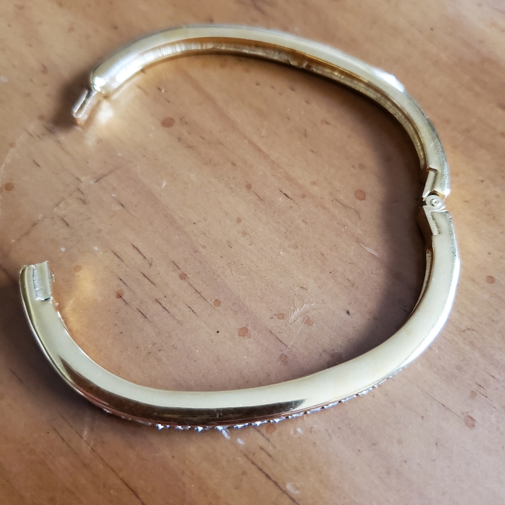 Clear Crystal Hinged Bangle Bracelet